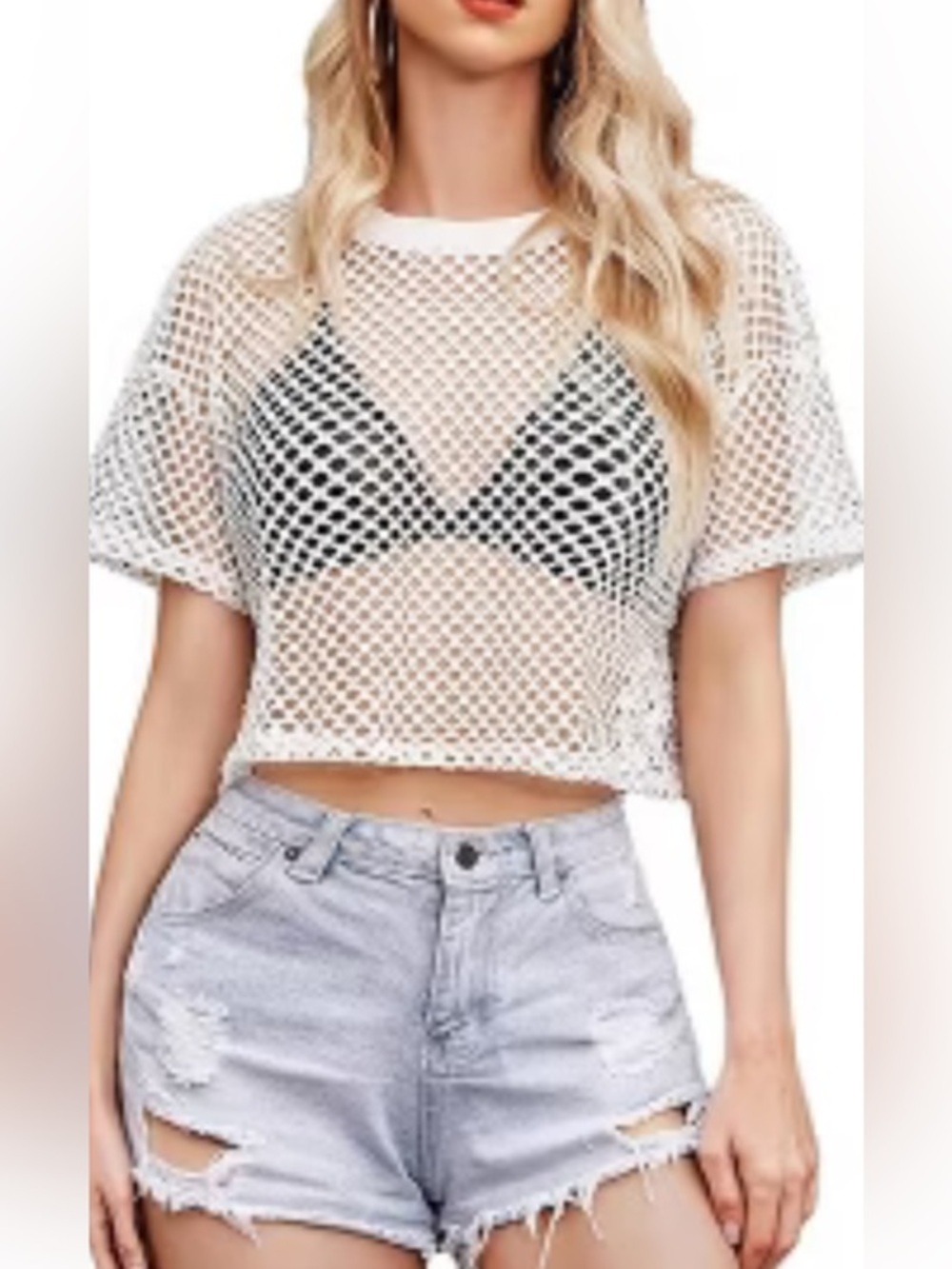 Avidlove Women’s White Net Top